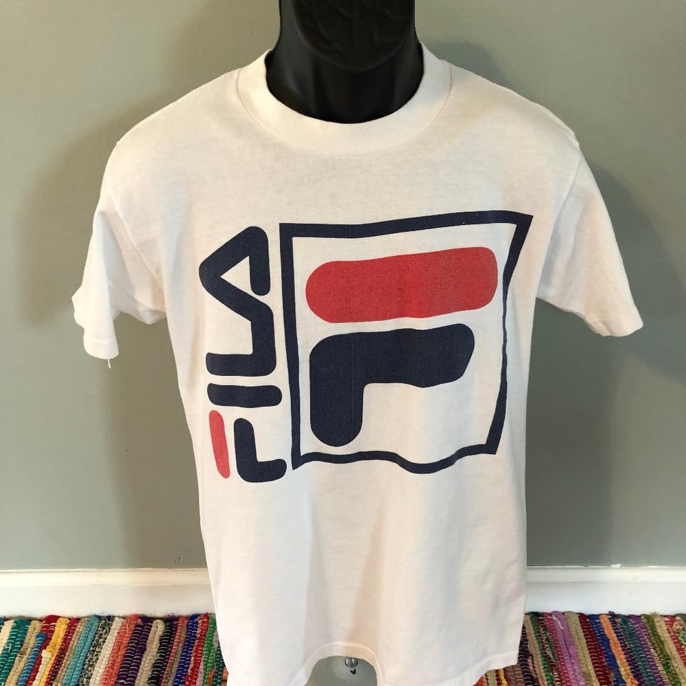 80s FILA Spellout Logo Shirt Medium